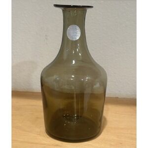 Vintage Takahashi Smoke Glass Apothecary Jar Decantor 9" MCM Japan Hand Blown